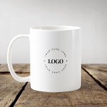Custom Round Circle Business Logo Minimalist Plain Coffee Mug<br><div class="desc">Showcase your brand with this custom business coffee mug, featuring your round circle logo on a clean, minimalist black and white layout. Great for small business promotions, office branding, or client gifts, this mug is easy to personalise—just add your logo and text to make it yours. A simple and classic...</div>