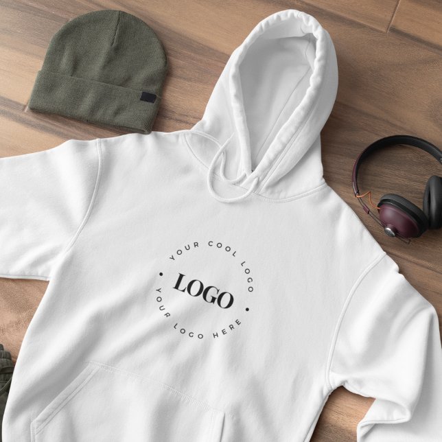 Custom Round Circle Business Logo Minimalist Plain Hoodie (Creator Uploaded)