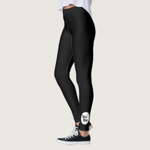 Custom Round Circle Business Logo Stylish Minimal Leggings