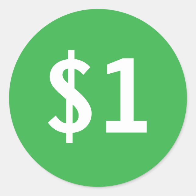Custom round dollar sale price tag mark stickers (Front)