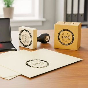 Custom Round Frame Handmade Business Logo  Rubber Stamp