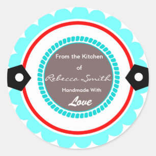Custom Round From the Kitchen of Stickers Gift Tag