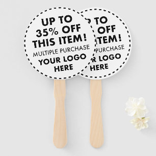 Custom Round Hand Fans 35% OFF Bulk Buy Discount