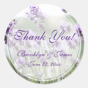 Custom Round Lavender Bohemian Wedding Stickers