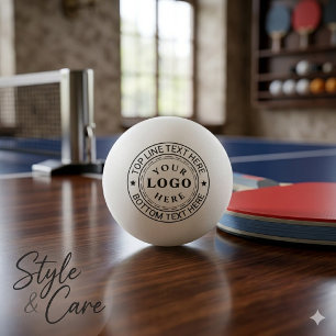 Custom Round Logo Text Stylish Ping Pong Ball