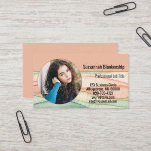 Custom Round Photo Small Business Colourful Card