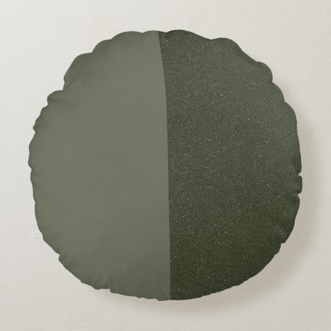 Custom Round Pillow – Textured Moss Green (Front)
