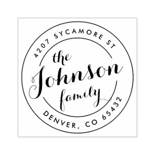 Custom Round Return Address Stamp