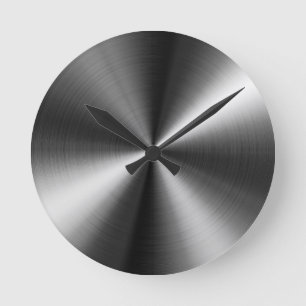 Custom Round Stainless Steel Look Clock