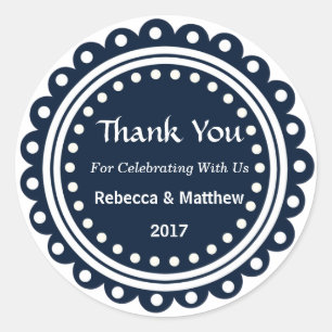 Custom Round Wedding Favour Thank You Stickers