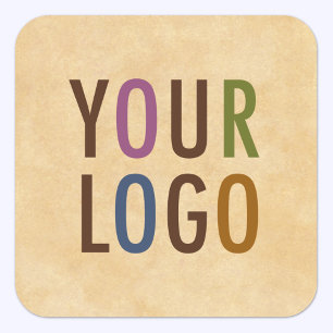 Custom Rounded Square Stickers with Company Logo