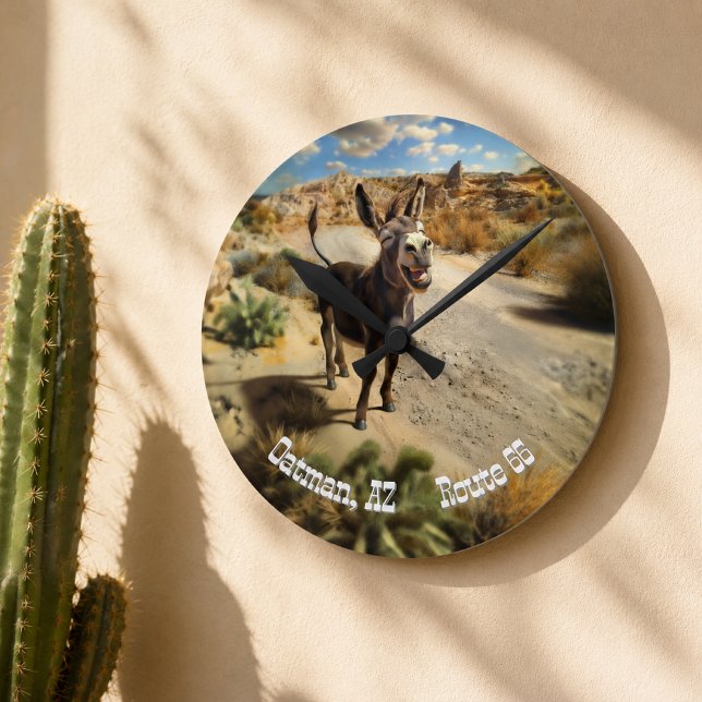 Custom Route 66 Oatman Arizona Burro Adventure Round Clock (Creator Uploaded)