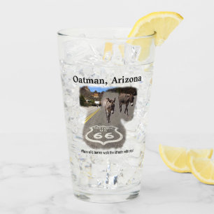 Custom Route 66 Oatman Arizona Burros On Street  Glass