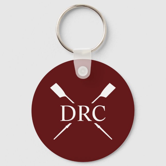 Custom Rowing Club Monogram Key Ring (Front)