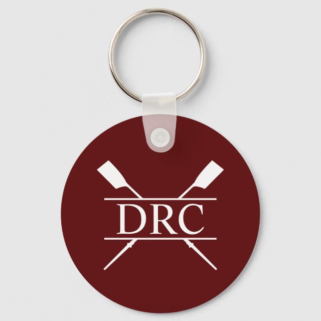 Custom Rowing Club Monogram Key Ring (Front)