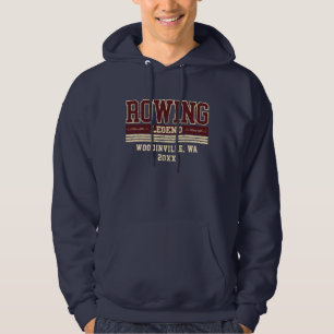 Custom Rowing Lover Rower Crew Location Date Name Hoodie