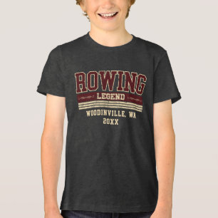 Custom Rowing Lover Rower Crew Location Date Name Tri-Blend Shirt