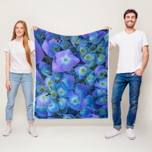Custom Royal Blue Flower Image depth of the ocean Fleece Blanket