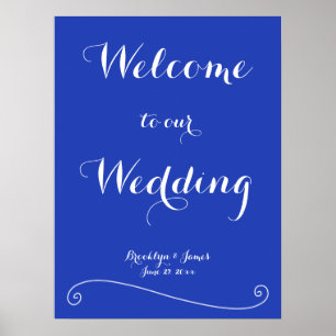 Custom Royal Blue Wedding Reception Print 18x24