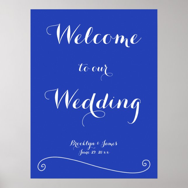 Custom Royal Blue Wedding Reception Print 18x24 (Front)