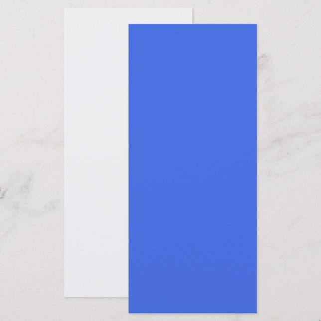 Custom Royal Blue & White Flat Menu (Front/Back)