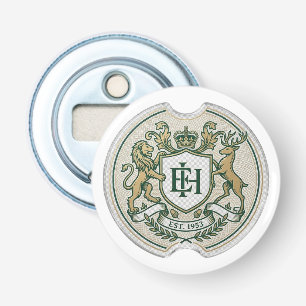 Custom Royal Coat of Arms Car Coaster Vintage Mo Bottle Opener