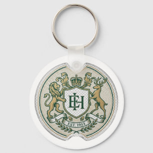 Custom Royal Coat of Arms Car Coaster Vintage Mo Key Ring