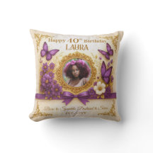 Custom Royal Gold Purple Butterfly Birthday Gift