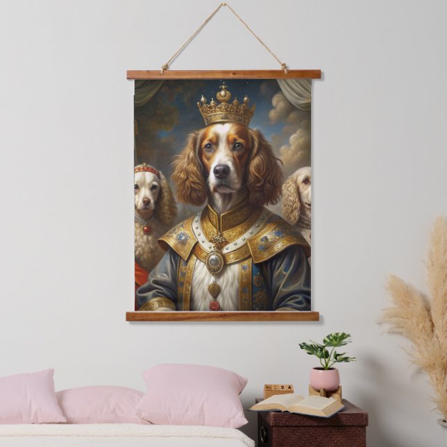 Custom Royal Pet Portrait  Noble Digital Art  Hanging Tapestry (Bedroom)