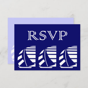 Custom RSVP Blue White Sailboats Response Invitation