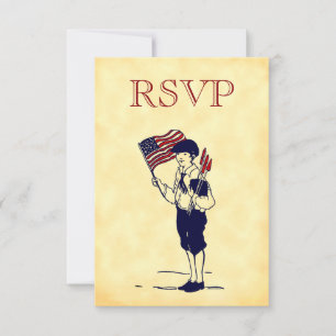 Custom RSVP Vintage 4th of July Party Card