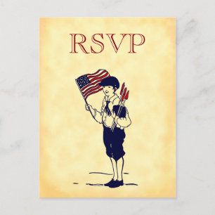 Custom RSVP Vintage 4th of July Party Postcard