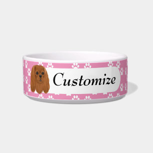 Custom Ruby Cavalier King Charles Spaniel   Bowl