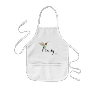 Custom Ruby-throated Hummingbird Kids Apron