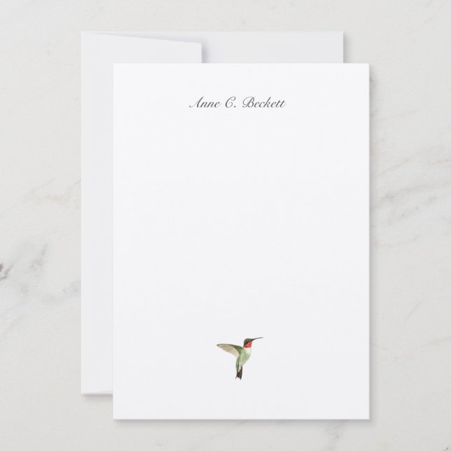 Custom Ruby-throated Hummingbird Note Card (Front)