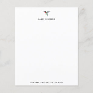 Custom Ruby-throated Hummingbird Stationery Paper