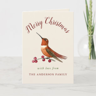 Custom Rufous Hummingbird Holiday Card