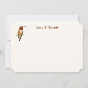 Custom Rufous Hummingbird Note Card