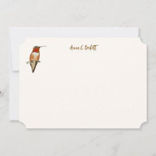 Custom Rufous Hummingbird Note Card