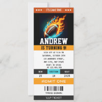 Custom Rugby Birthday Ticket