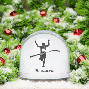 Custom Runner Finish Line Snow Globe Gift