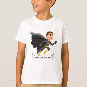 Custom running superhero boy cartoon T-Shirt