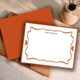 Custom Rust Doodle Border Frame Minimal Personal Card