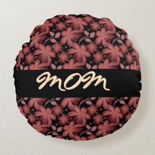 Custom Rust Floral Seamless Pattern  Throw Pillow