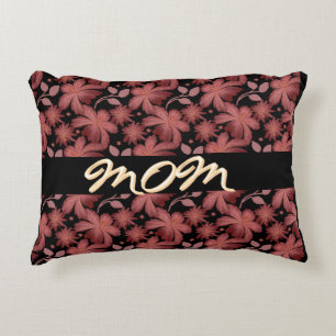 Custom Rust Floral Seamless Pattern  Throw Pillow