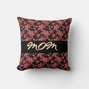 Custom Rust Floral Seamless Pattern  Throw Pillow