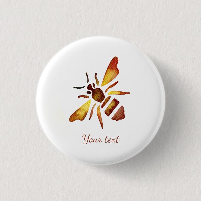 Custom Rustic bee rusty brown yellow antique 3 Cm Round Badge (Front)