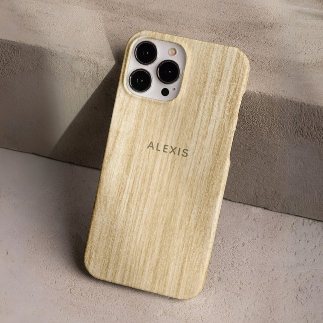Custom Rustic Beige Faux Wooden Personalised Case-Mate iPhone Case (Creator Uploaded)