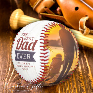 Custom Rustic Best Dad Ever Father`s Day Photo Baseball