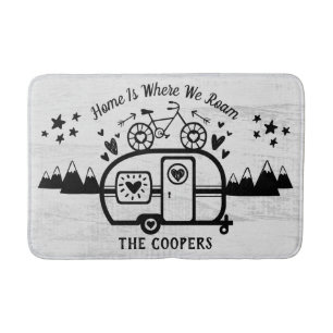 Custom Rustic Camping Camper Trailer Rv Lifestyle Bath Mat